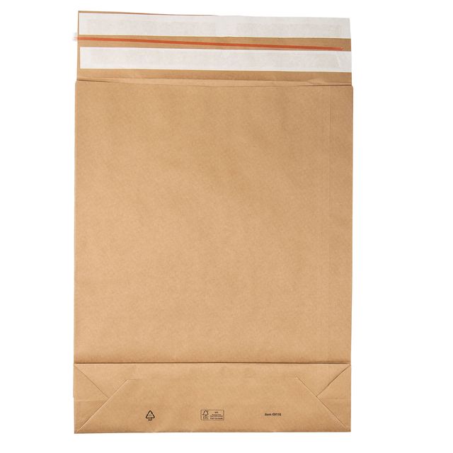 Sacchetti a fondo quadro E-Green - 40 x 50 x 10 + 10 cm - carta kraft - avana -…