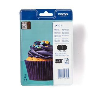 Brother LC123BK - Confezione da 2 - Alta resa - nero - originale - blister - ca…