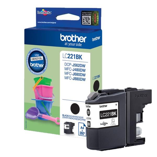 Brother LC221BK - Nero - originale - cartuccia d'inchiostro - per Brother DCP-J…