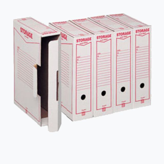 Scatola archivio Storage - A4 - 8,5 x 31,5 x 22,3 cm - bianco e rosso - Esselte…
