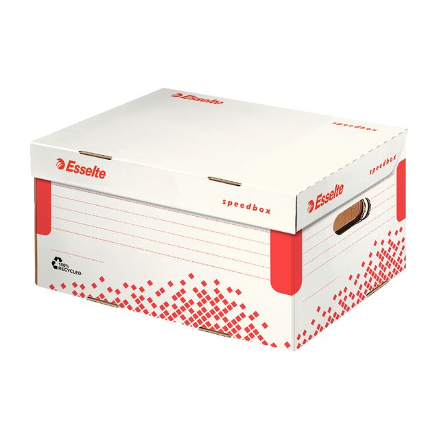 Scatola container Speedbox - Small - 25,2 x 35,5cm - dorso 19,3 cm - bianco e r…