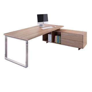 Scrivania Manager Prestige Metal - con mobile servizio reversibile - 180 x 90 x…