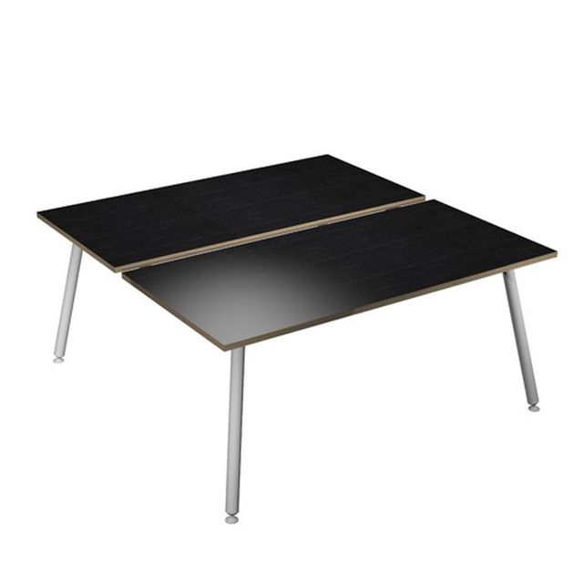 Scrivania Skinny Metal a 2 postazioni contrapp. - 160 x 166 cm - bianco / nero …