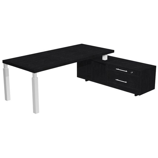 Scrivania direzionale Prestige Quadro - con mobile di servizio - 210 x 90 cm - …