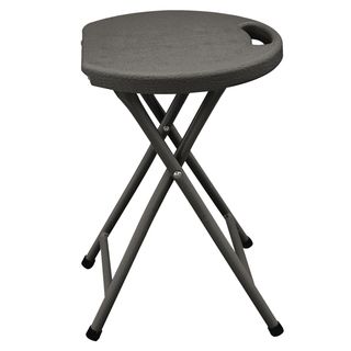 Sgabello Horeca - pieghevole - 44 x 30 x 30 cm - acciaio/HDPE - noce - Garden F…
