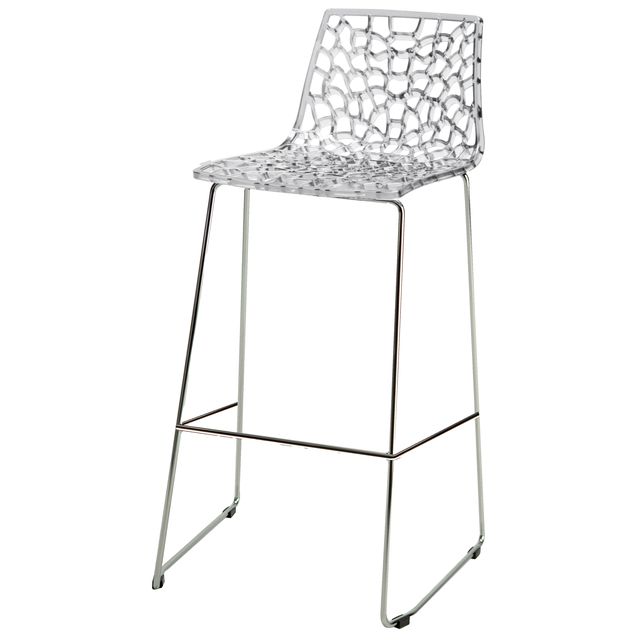 Sgabello Spider Fix - 44 x 53 x 96 cm - policarbonato - trasparente - Grandsole…