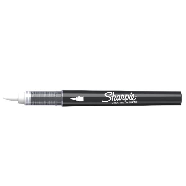 Sharpie 2218111, 1 pz, Bianco, Punta del pennello, Nero, Inchiostro a base acri…