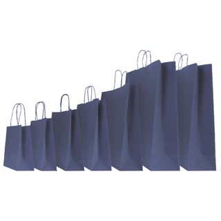 Shopper Twisted - maniglie cordino - 26 x 11 x 35 cm - carta kraft - blu - Main…
