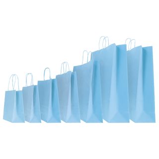 Shopper Twisted - maniglie cordino - 36 x 12 x 41 cm - carta kraft - azzurro - …