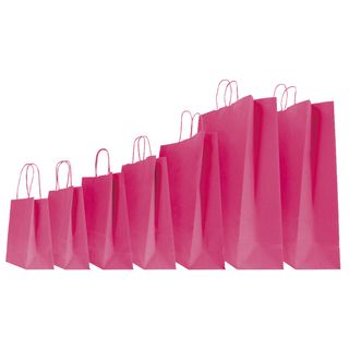 Shopper Twisted - maniglie cordino - 36 x 12 x 41 cm - carta kraft - magenta - …
