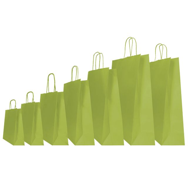 Shopper Twisted - maniglie cordino - 36 x 12 x 41 cm - carta kraft - verde fagi…