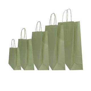Shopper Twisted - maniglie cordino - 45 x 15 x 50 cm - carta kraft - salvia - M…