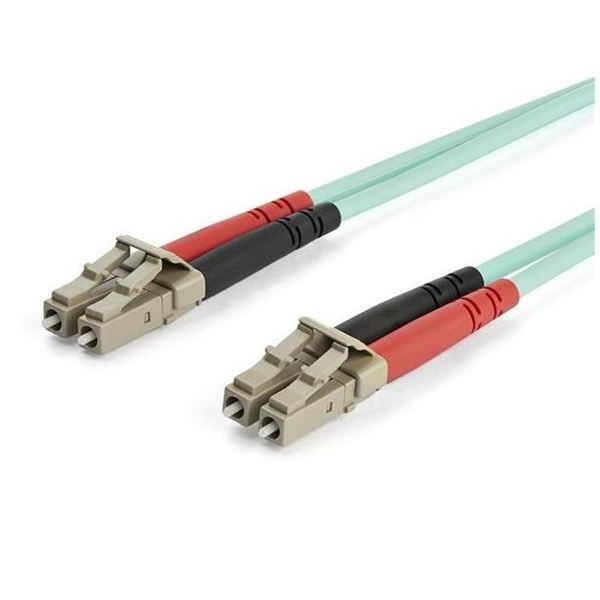 StarTech.com 15m OM3 LC to LC Multimode Duplex Fiber Optic Patch Cable - Aqua -…