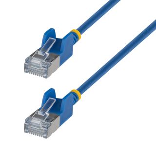 StarTech.com Cavo Ethernet CAT6a Ultra Sottile da 80 cm Blu, Snagless, FTP in R…