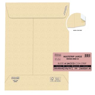 Busta a sacco Multi Strip Large - soffietti laterali - strip adesivo - 30 x 40 …