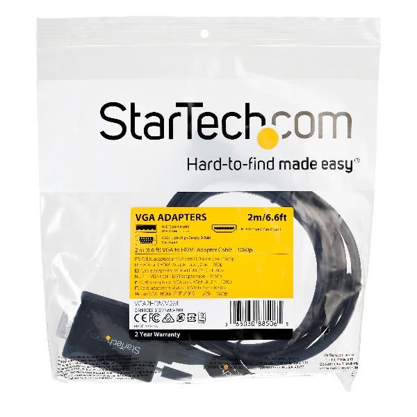StarTech.com Cavo adattatore da VGA a HDMI da 2 m - Alimentazione via USB - 108…
