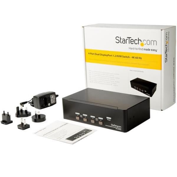StarTech.com Switch KVM a 4 porte per Dual DisplayPort - 4k 60Hz - Switch KVM /…