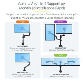 StarTech.com Triple Monitor Desk Mount For Up To Three 27in Screens, VESA 75x75…
