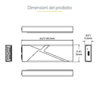 StarTech.com USB-C 10Gbps to M.2 NVMe or M.2 SATA SSD Enclosure, Tool-free M.2 …
