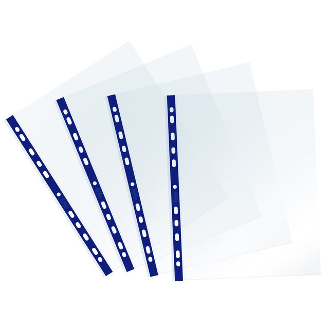 Buste forate Sprint - c/ banda - liscia - 22 x 30 cm - blu - Favorit - conf. 25…