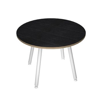Tavolo riunione tondo Skinny Metal - diametro 100 cm - nero venato