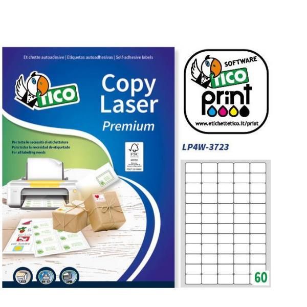 Tico Copy Laser Premium - Carta - Opaca - adesivo permanente - bianco - 37.5 x …