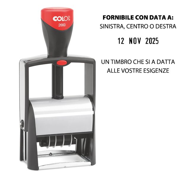 Timbro Datario Classic Line 2660 - autoinchiostrante - 37 x 58 mm - 7 righe - C…