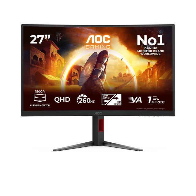 AOC G4 Gaming, 68,6 cm (27ʺ), 2560 x 1440 Pixel, 1 ms, Nero, Rosso