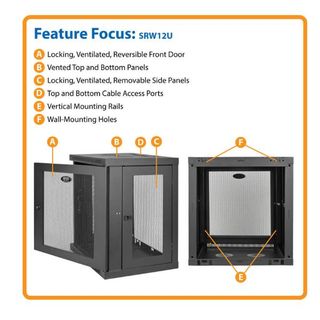 Tripp Lite 12U Wall Mount Rack Enclosure Server Cabinet w/ Door & Side Panels -…
