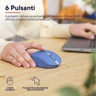 Trust OZAA MOUSE WIRELESS RICARICABILE SILENZIOSO CON DOPPIA CONNESSIONE BT + W…