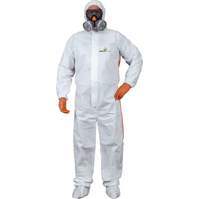 Tuta di protezione da rischio chimico DT125 - monouso - taglia XL - PP/PE - bia…