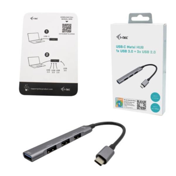 i-Tec - Hub - 1 x SuperSpeed USB 3.0 + 3 x USB 2.0 - desktop