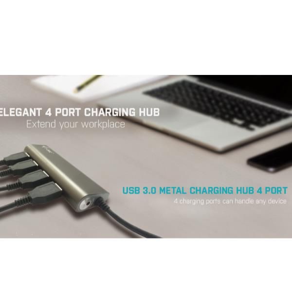 i-Tec USB 3.0 Metal Charging HUB - Hub - 4 x SuperSpeed USB 3.0 - desktop