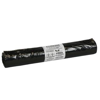 10 sacchi rifiuti PCR 110L 72x110cm 30gr nero Bio Extrusion