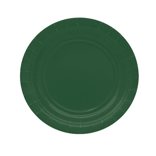 25 piatti piani D18cm Ecocolor biodegradabile verde bosco Big Party
