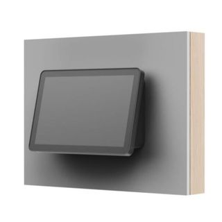 Armadio medio ante vetro telaio MDF, top rovere scocca bianca 90x45xH.123,2 cm …