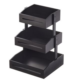 Espositore buffet 3 piani 33x30x41cm bamboo nero Leone