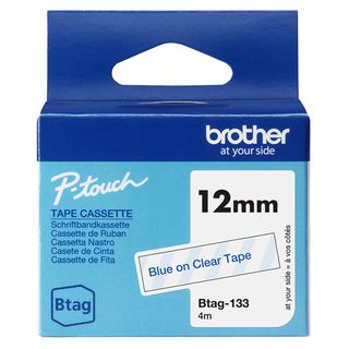 Nastro BTAG133 da 12MM blu su trasparente - lunghezza 4 m