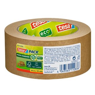 Nastro da imballaggio tesapack Paper Standard ecoLogo marrone 50 mm x 50 m - 58…