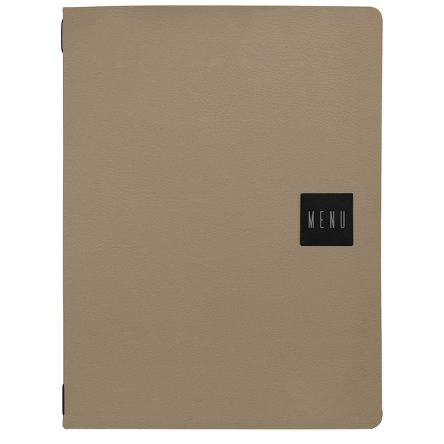 Portamenu A4 con elastico 12 facciate BEIGE scritta MENU Stilcasa