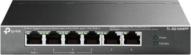 TP-LINK TL-SG1006PP V1 SWITCH NON GESTITO - 1 x 10/100/1000 (PoE++) + 3 x 10/10…