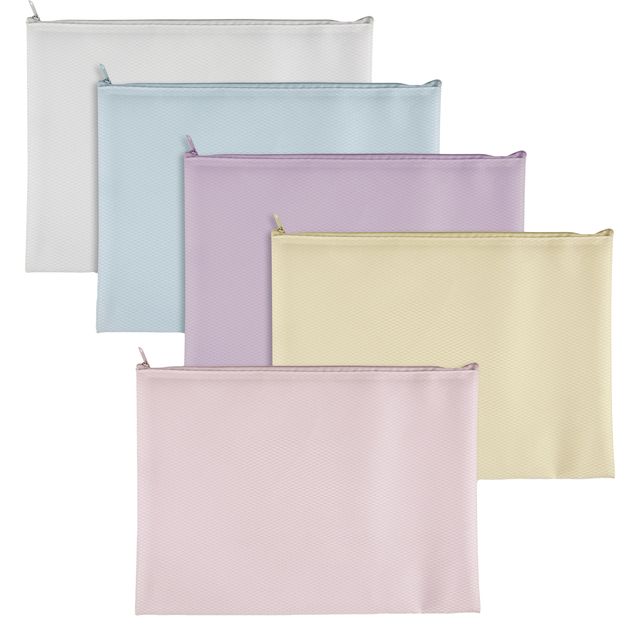 Busta con zip Bubble - 22,8 x 18,5 cm - EVA - colori pastello assortiti - Sei R…