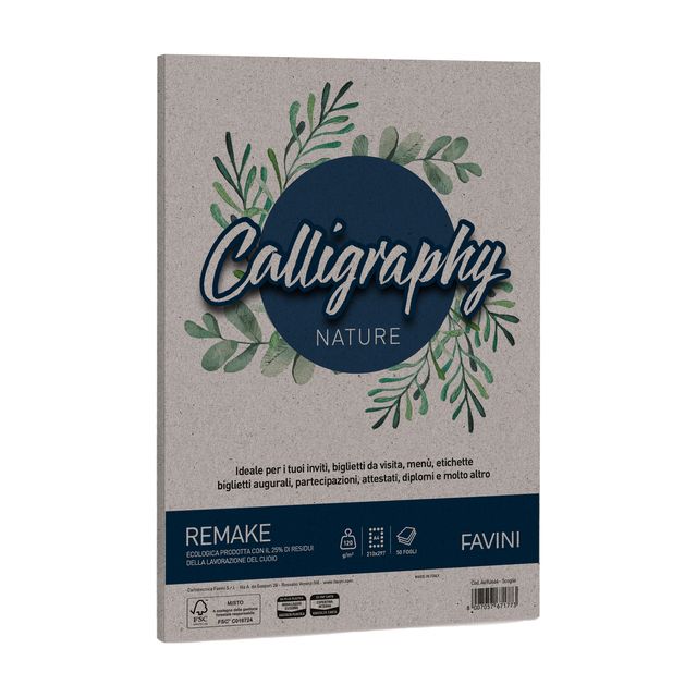 Carta Calligraphy Nature Remake - A4 - 120 gr - scoglio - Favini - conf. 50 fog…
