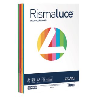 Carta Rismaluce - A3 - 90 gr - mix 8 colori - Favini - conf. 300 fogli