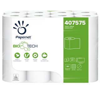 Carta igienica classica Bio Tech - 180 strappi - 2 veli - 19,80 mt - Papernet -…