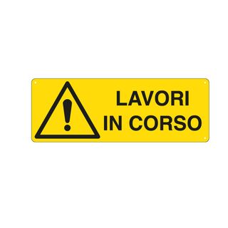 Cartello segnalatore - 35x12,5 cm - LAVORI IN CORSO - alluminio - Cartelli Segn…