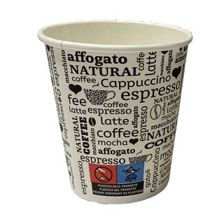 1000 Bicchieri in carta 240ml nero/bianco Leone